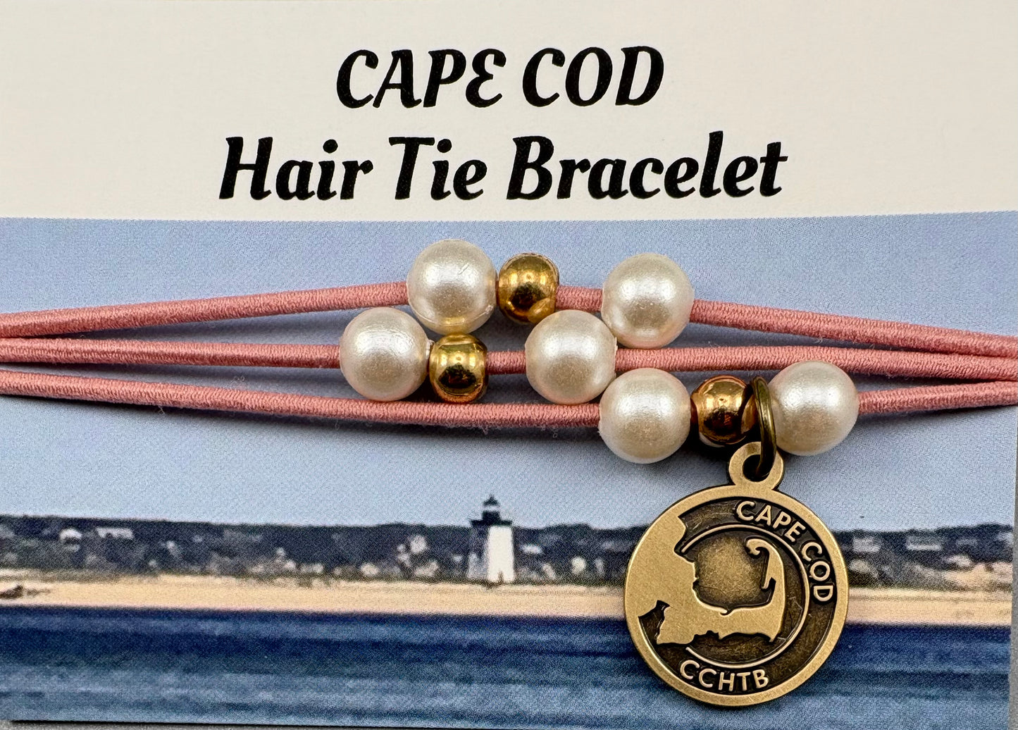 Cape Cod Hair Tie Bracelet - Provincetown Petal Pink