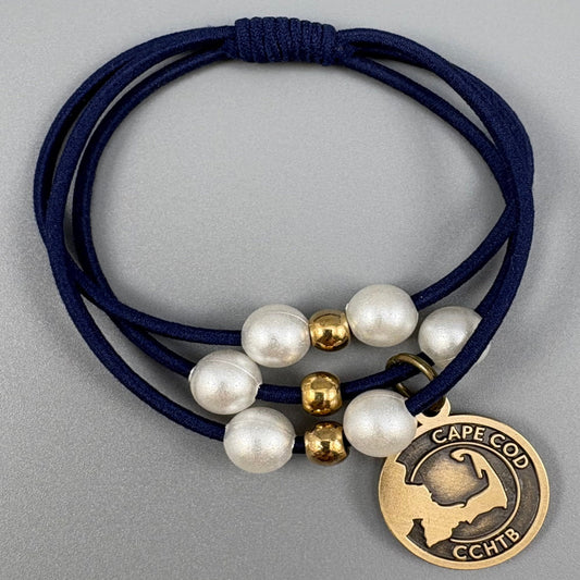 Cape Cod Hair Tie Bracelet -Dennis Dark Denim