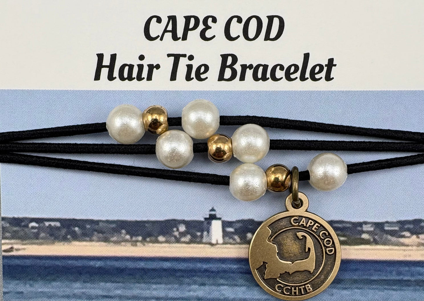 Cape Cod Hair Tie Bracelet - Brewster Barnacle Black